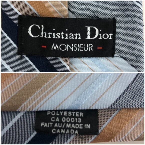 2 Christian Dior Monsieur‎ Vintage Diagonal Stripe Ties - Picture 8 of 15